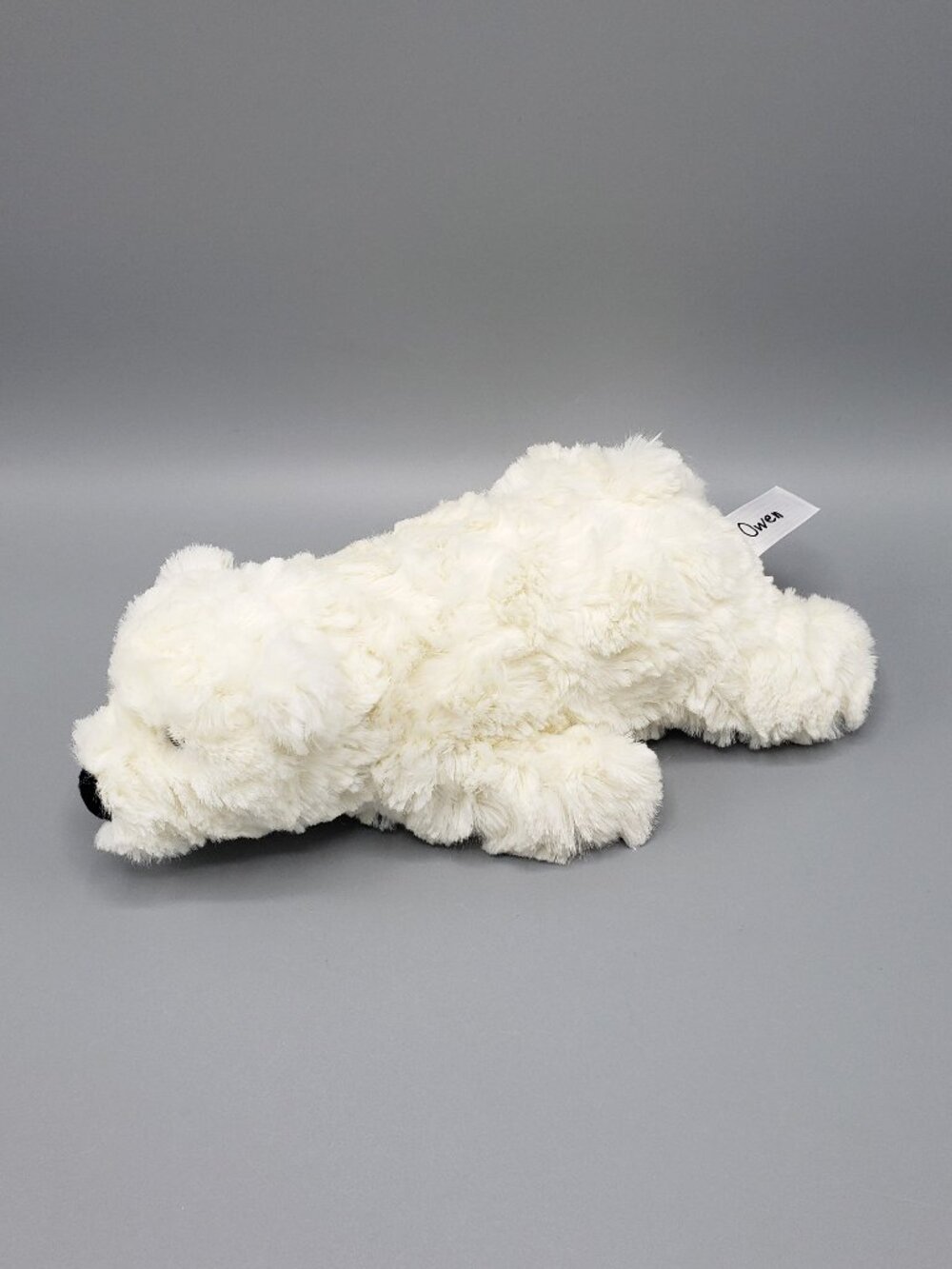 Aurora World Plush Owen Polar Bear 9" White 2024 Laying Soft Bean Bag Belly Toy
